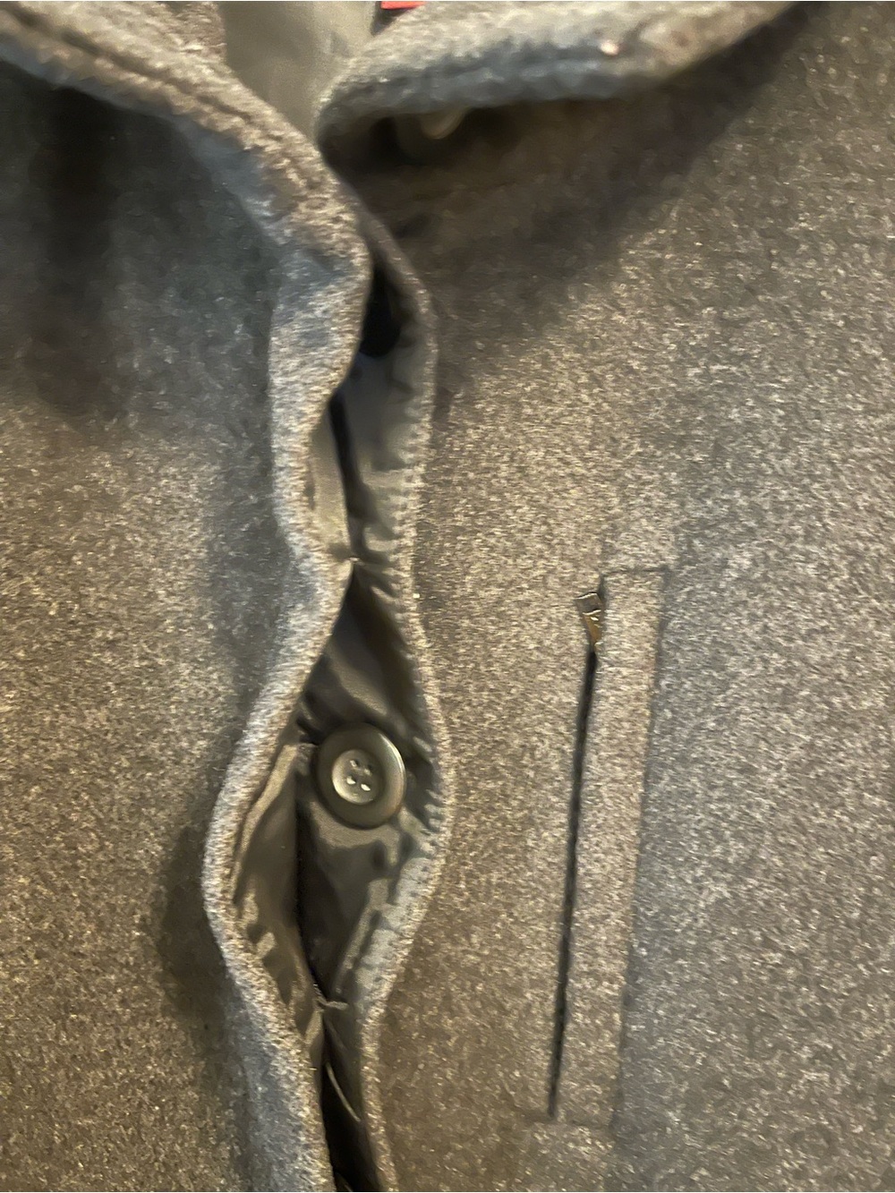 Vintage H&M Coat Overcoat Gray Size 12 Wool Cashmere Dark Academia Minimalist - Picture 9 of 16